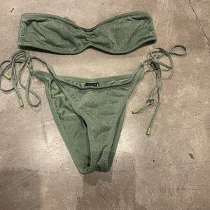Triangl bikini fawn vance green sparkle set